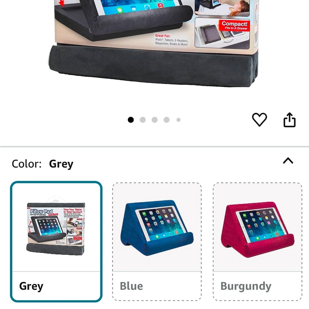 Pillow Pad Tablet Stand - Grey